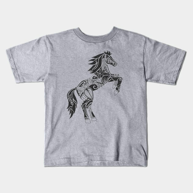 Tribal Horse Kids T-Shirt by Abeus